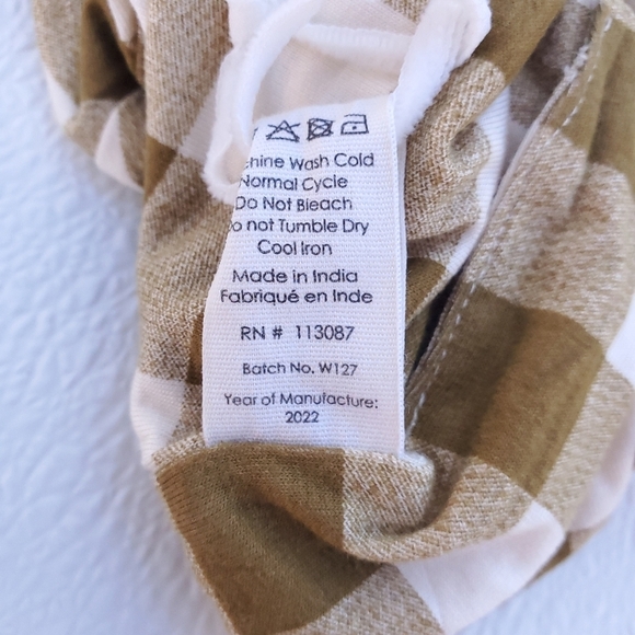 NWT Kate Quinn Slouchy Beanie Sack Hat Gingham Size Large Bamboo - Picture 6 of 6